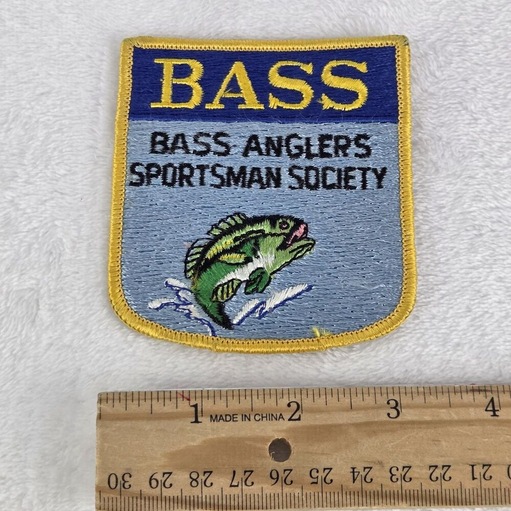 Vintage BASS Bass Anglers Sportsman Society Fishing Patch 3.5 Inch - Picture 4 of 5